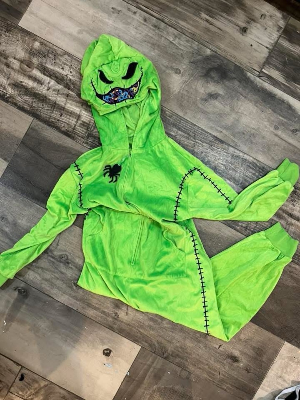 Disney Nightmare Before Christmas Oogie Boogie Pajama Onesie Youth 10/12 Medium